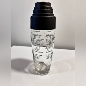 Cocktail Shaker features printed recipes